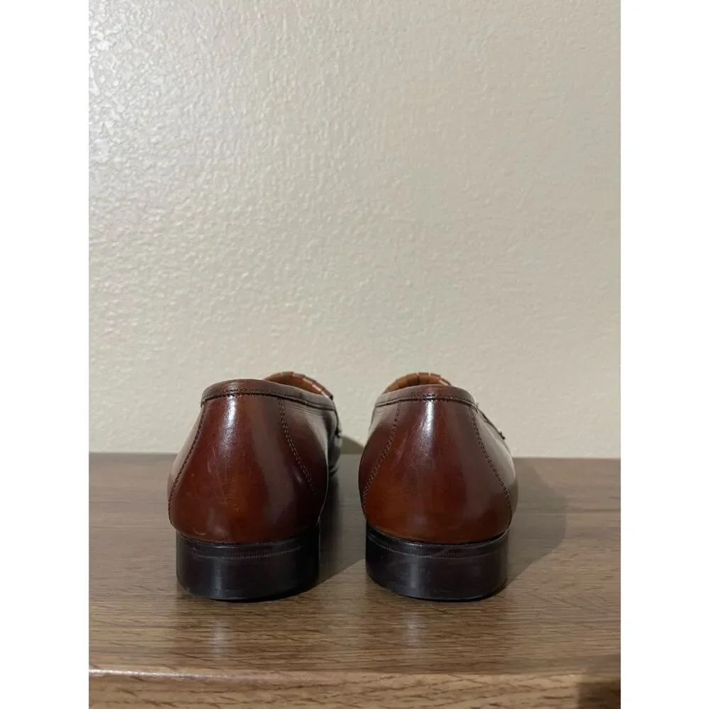 Johnston & Murphy Brown Leather Tassel Moc Toe Loafers